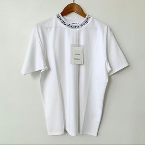 ACNE STUDIO | NWT WHITE LOGO NECK NAVID BOXY TEE HYPE STREETWEAR